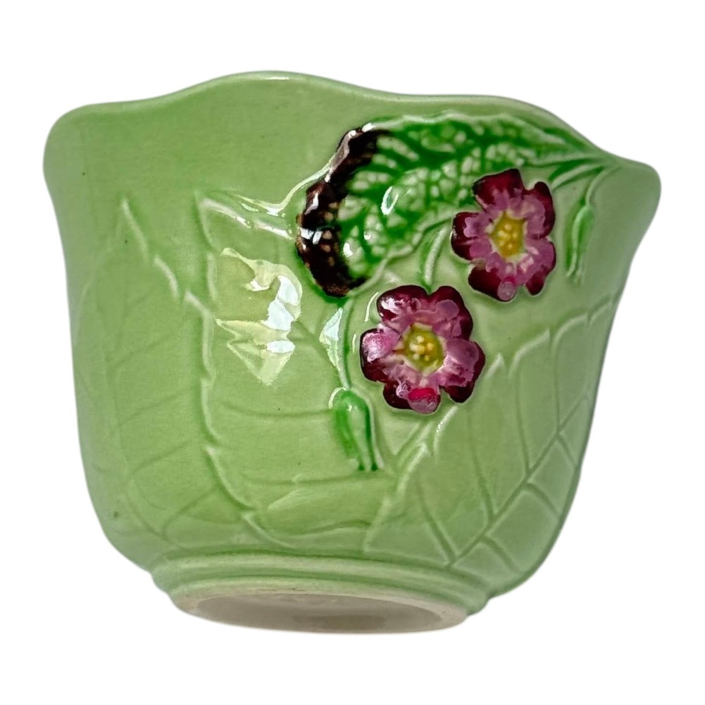 Carlton‎ Ware Sugar Bowl Small Green Pink Floral Leaf Australian Design England